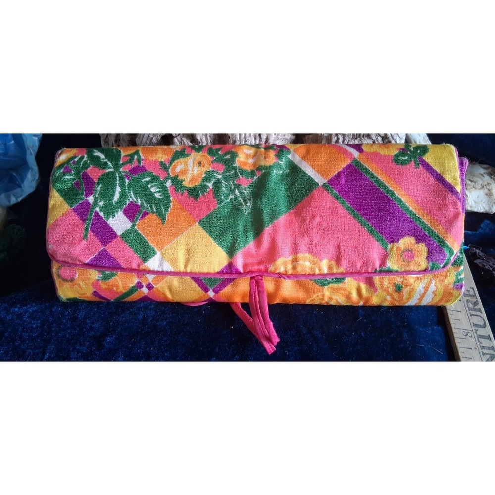 Vintage 1960s Makeup Travel Bag Flower Power Retro Mod Floral